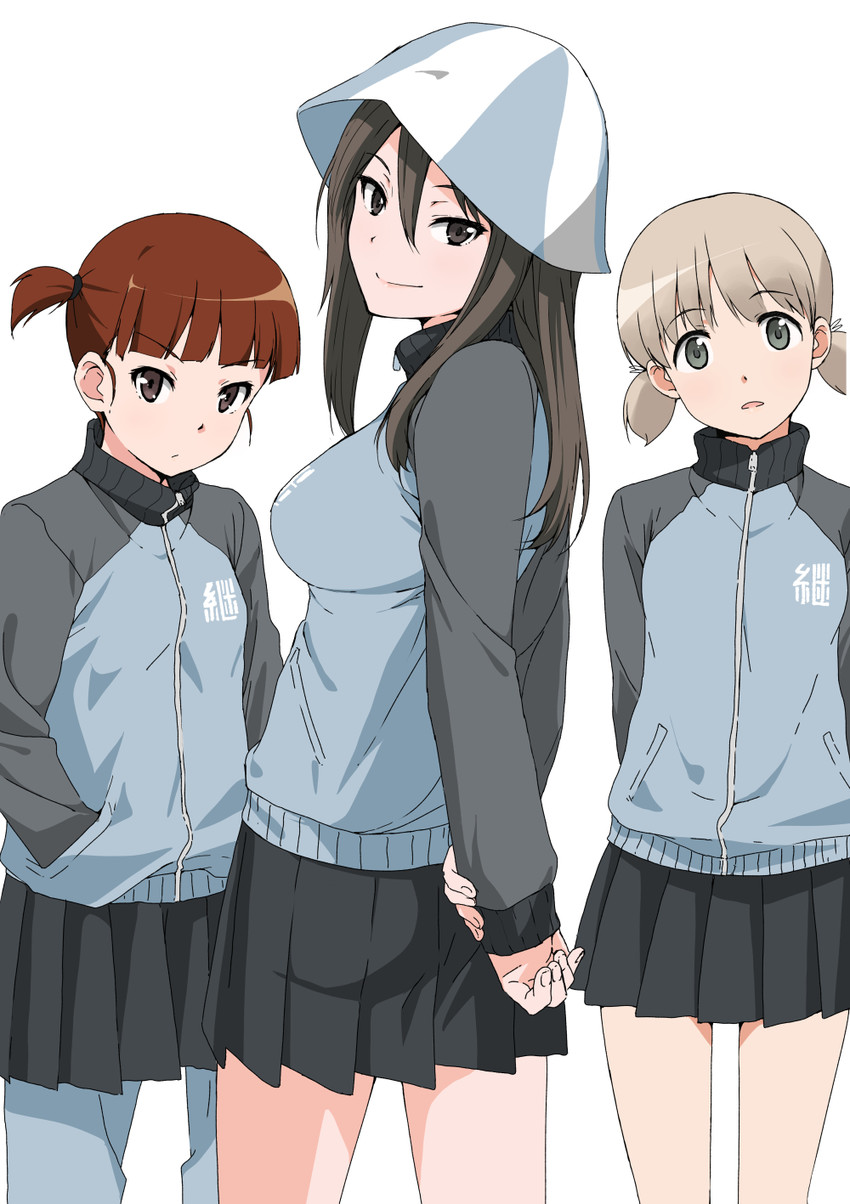 mika, aki, and mikko (girls und panzer) drawn by wata_do 